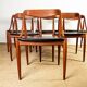 Set of 6 Danish chairs in teak and skai, model 16, Johannes Andersen.