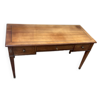 Directory style desk with three drawers