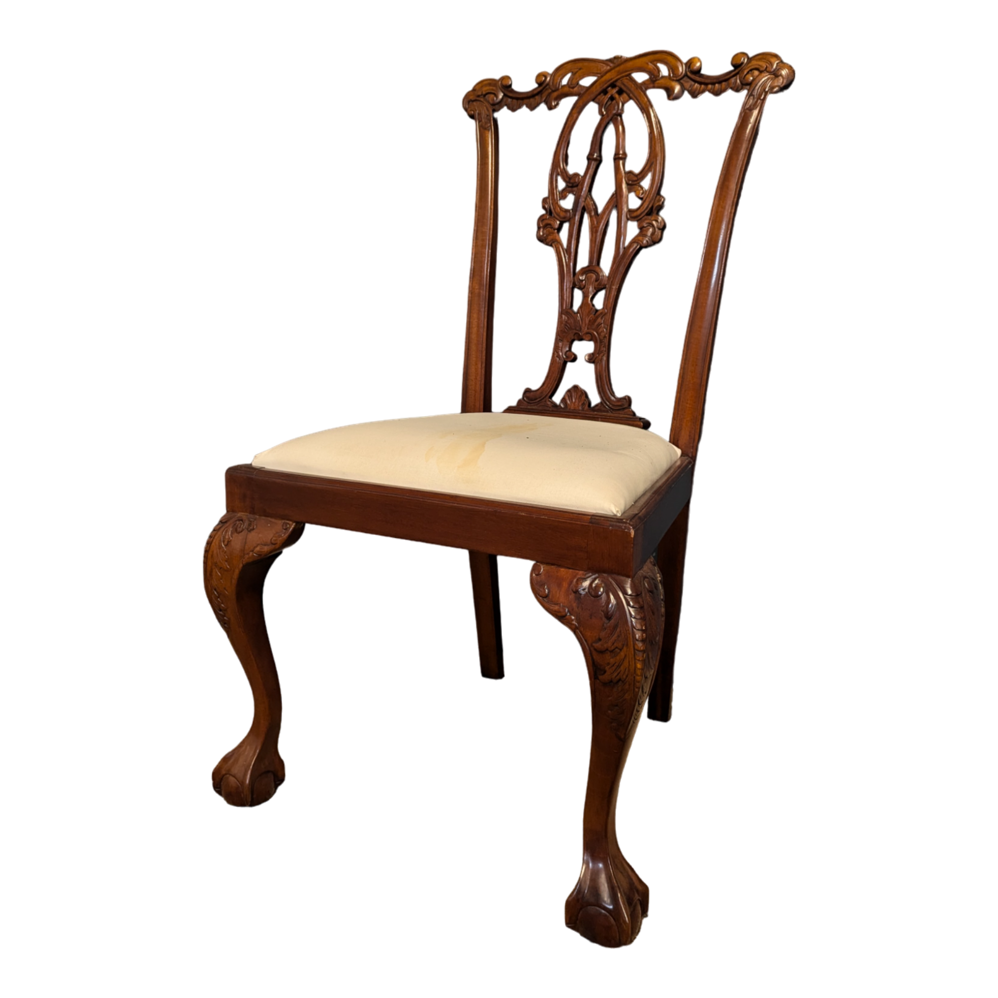 Chippendale style solid mahogany chair