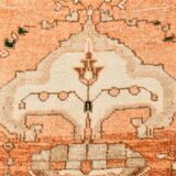 Rare Tapis Anatolien Vintage en Laine Fait Main Tons Brique & Ivoire