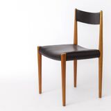 1 of 6 Vintage German Dining Chair by Lübke, 1970s, Beech Wood & Faux Leath