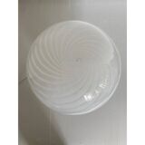 Contemporary murano spiral white murano glass table lamp