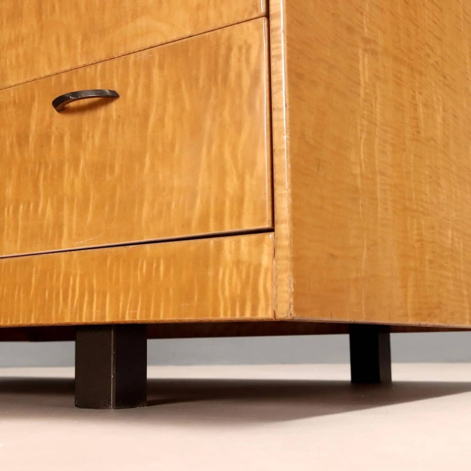 Bauletto furniture by Saporiti, designed by Giovanni Offredi, walnut veneer, 1970s.