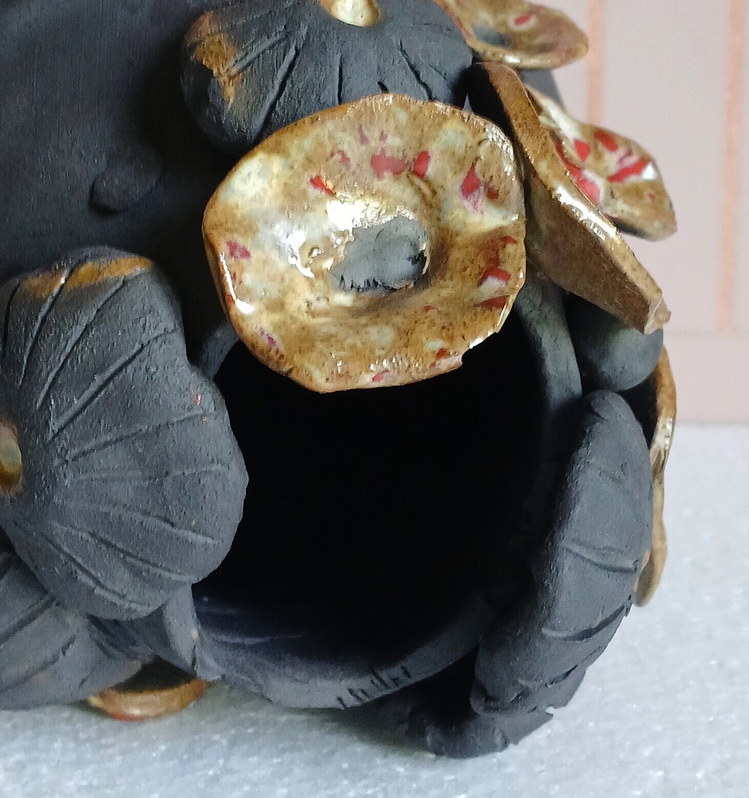 Raku vase, handmade