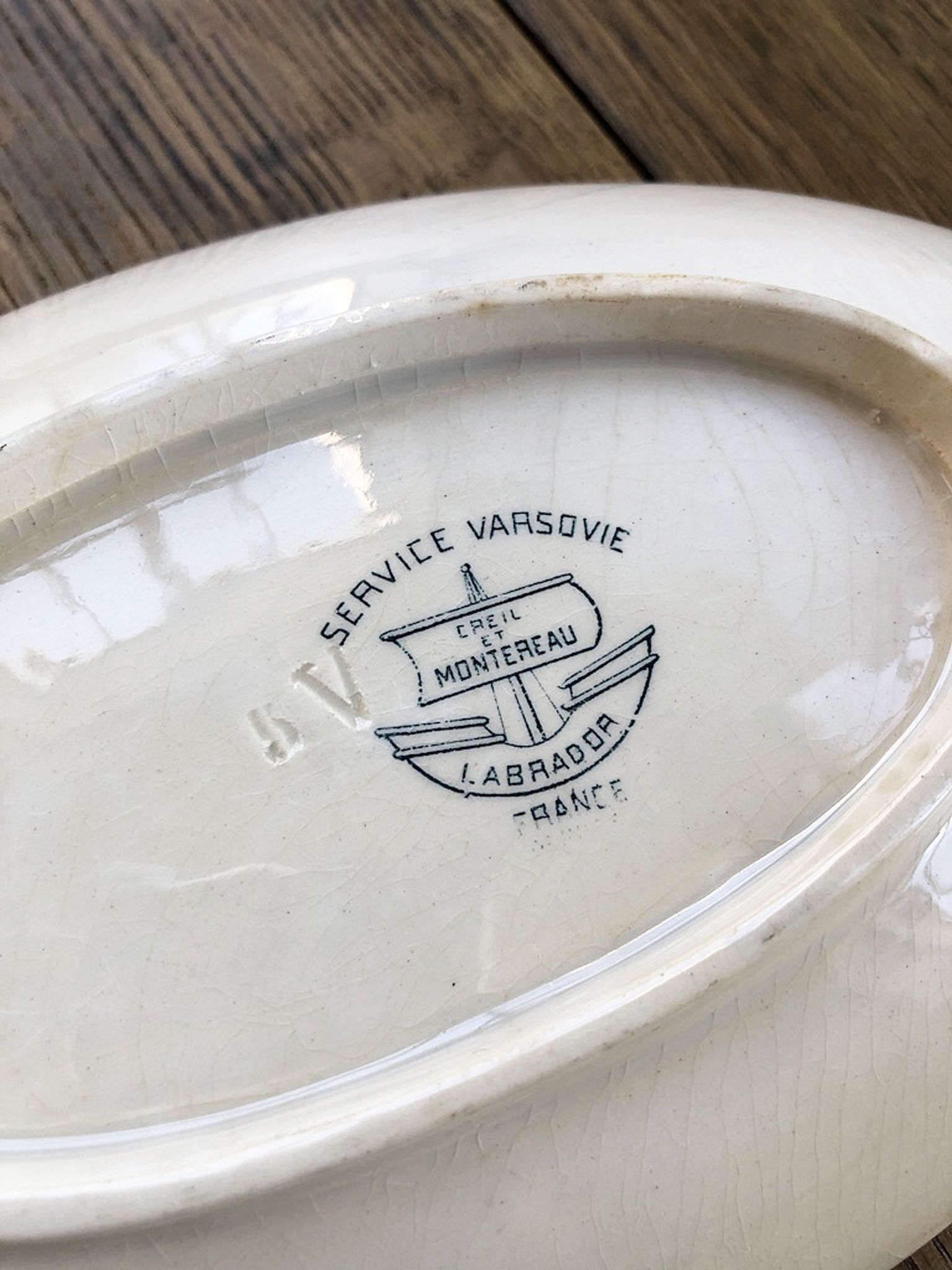 Ravier ceramic flowered Creil and Montereau