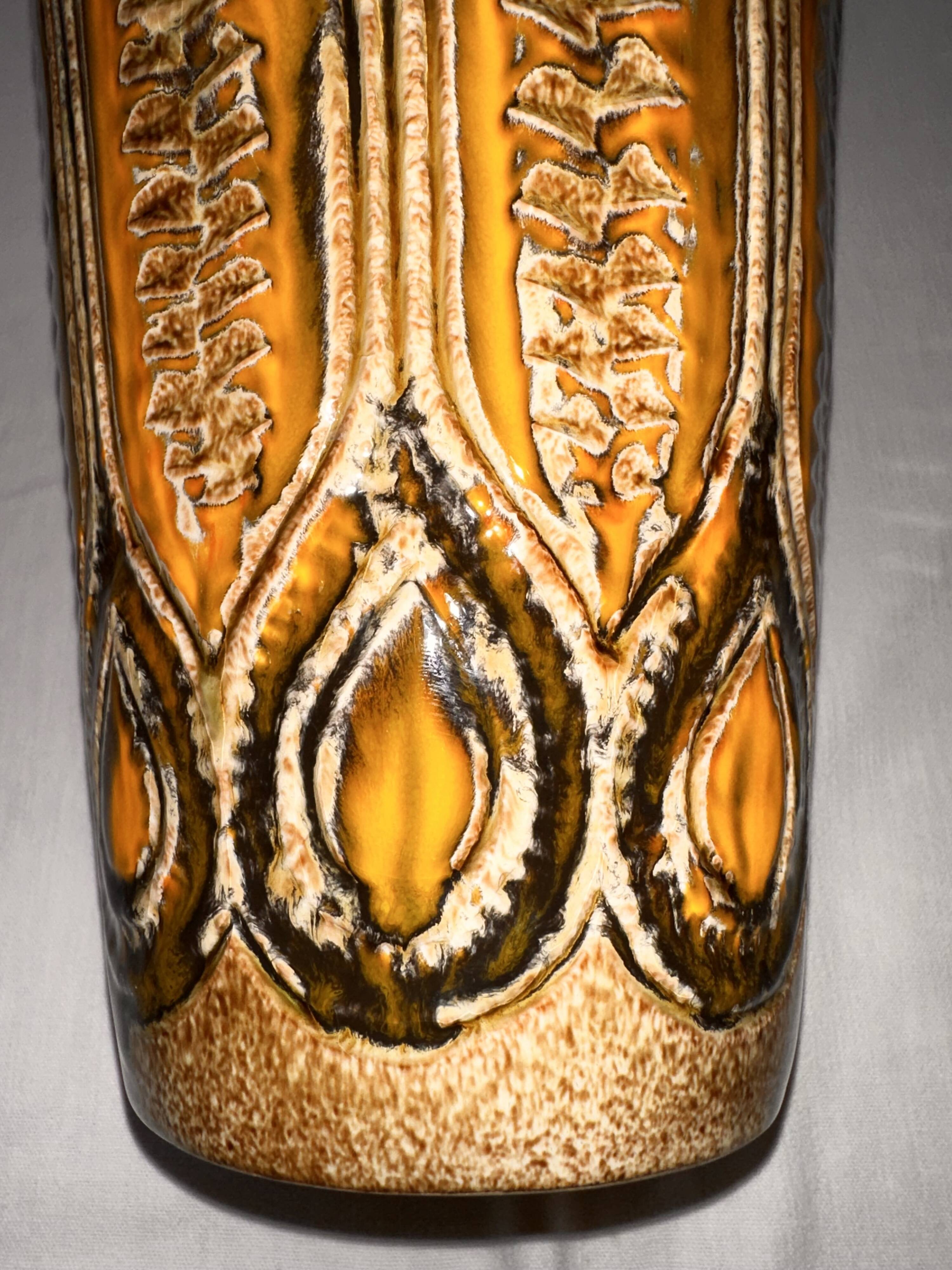 Ceramic frustoconical vase by Jean Varoqueaux for Périgord pottery