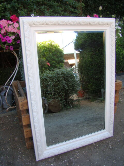 Large old bevelled mirror - 119 x 85cm