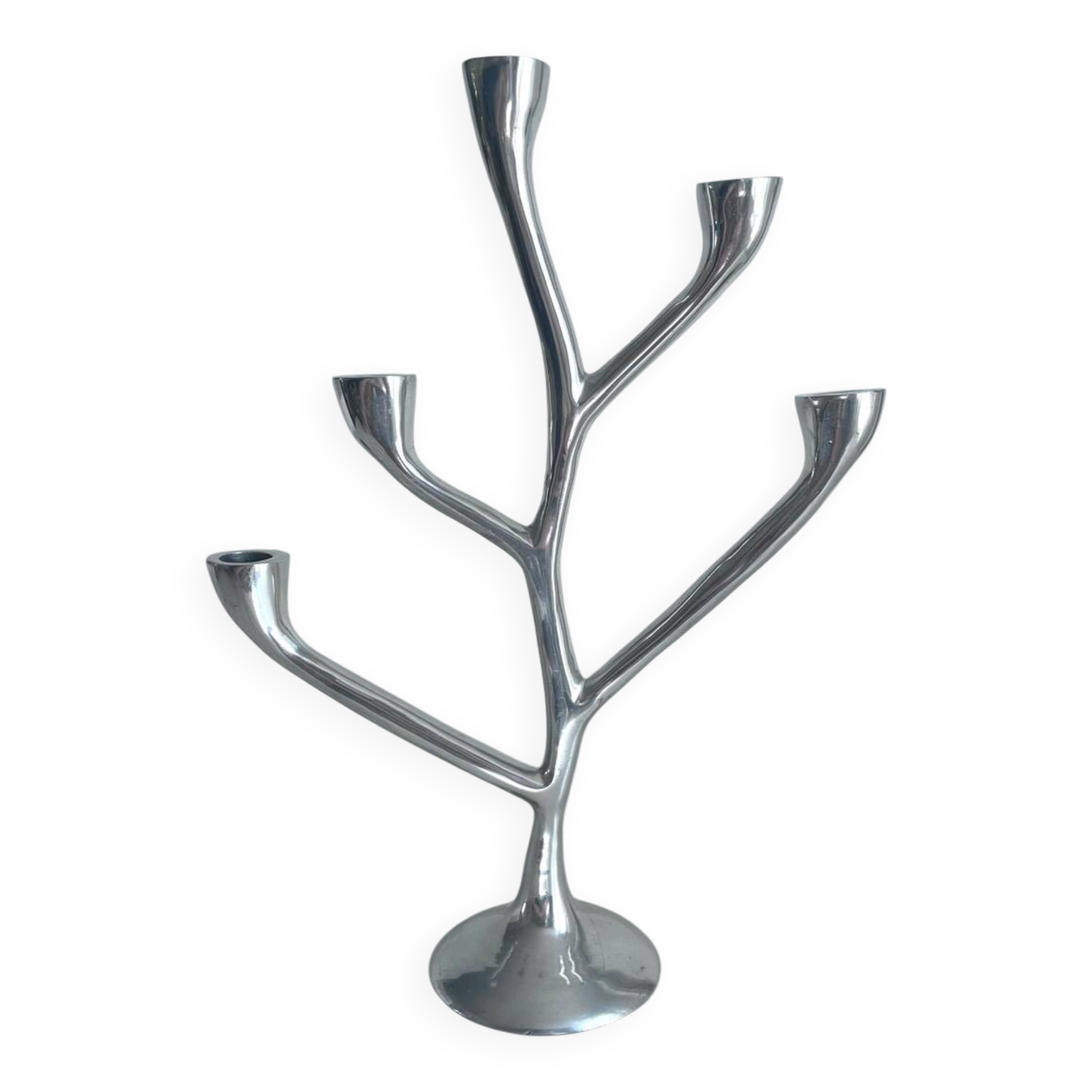 Aluminium cast iron candlestick 1980