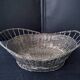 Basket, old basket in woven silver metal wire