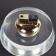 Table lighter in plexiglass and gold metal, Crespi style, 1970s.