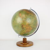 Mid-Century Light Glass Globe With Wooden Base by Paul Rath, 1950s