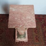 Colonne haute en marbre rose et bronze style Louis XVI