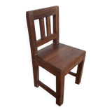 Old children's chair in solid teak