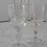 Set of 4 small shot glasses molded glass early twentieth century