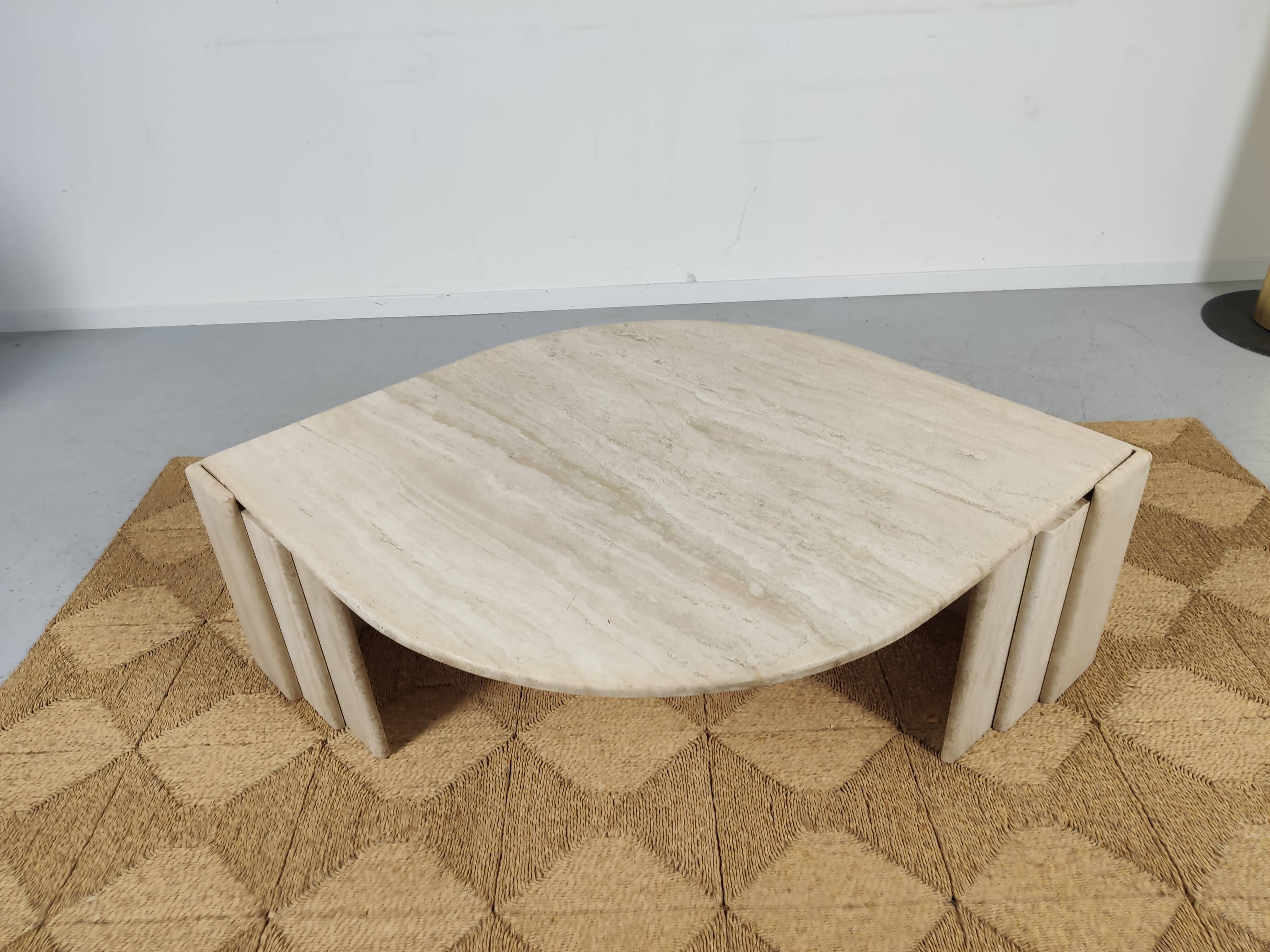 80s travertine coffee table