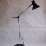 Black vintage IKEA adjustable floor reading lamp - Stilnovo inspired design from the 1980s.