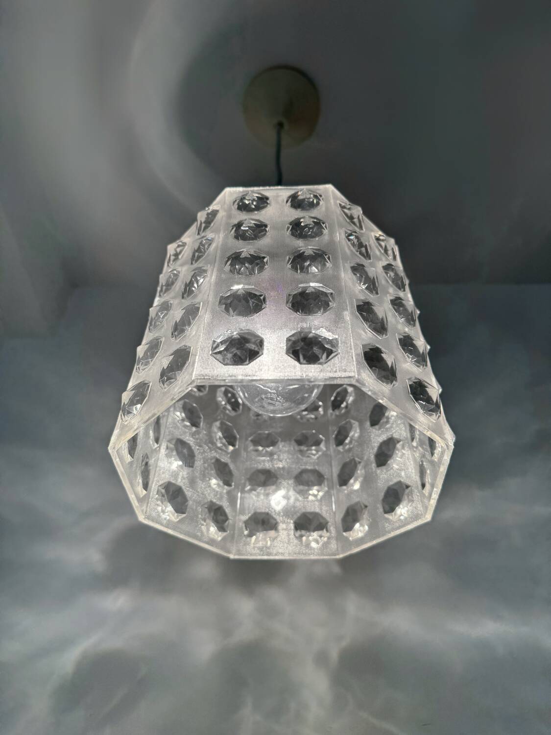 Translucent acrylic chandelier Space Age design 70s