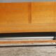 Vintage bed 1960 geometric marquetry 140