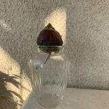 Hyacinth vase in molded transparent glass vintage pattern