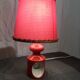 Lampe rouge en céramique vintage 60