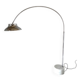 Lampadaire flexible en arc chromé avec base en marbre de Carrare, Italie années 1960