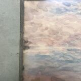 Watercolor signed and dated Donatien Roy representing Saint Sebastian on Loire