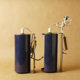 Pair of wall lamps Ikea V413 navy blue vintage design 1980