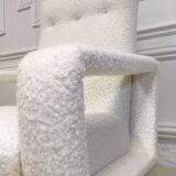 Fauteuil vintage en laine bouclée