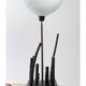 80s wooden lamp with polypropylene shade