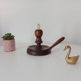 Antique wooden hand candle holder, 19th century