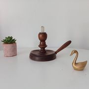 Antique wooden hand candle holder, 19th century