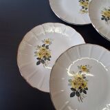 Set of 6 vintage dessert plates from L'Amandinoise in good condition.