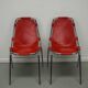 Set of Two Red Chairs by Dalvera for Les Arcs, 1960s