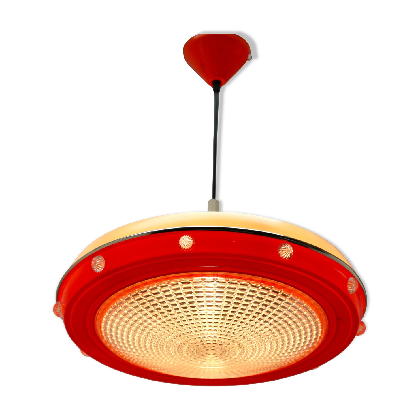 Suspension scandinave avec abat-jour optique en acrylique