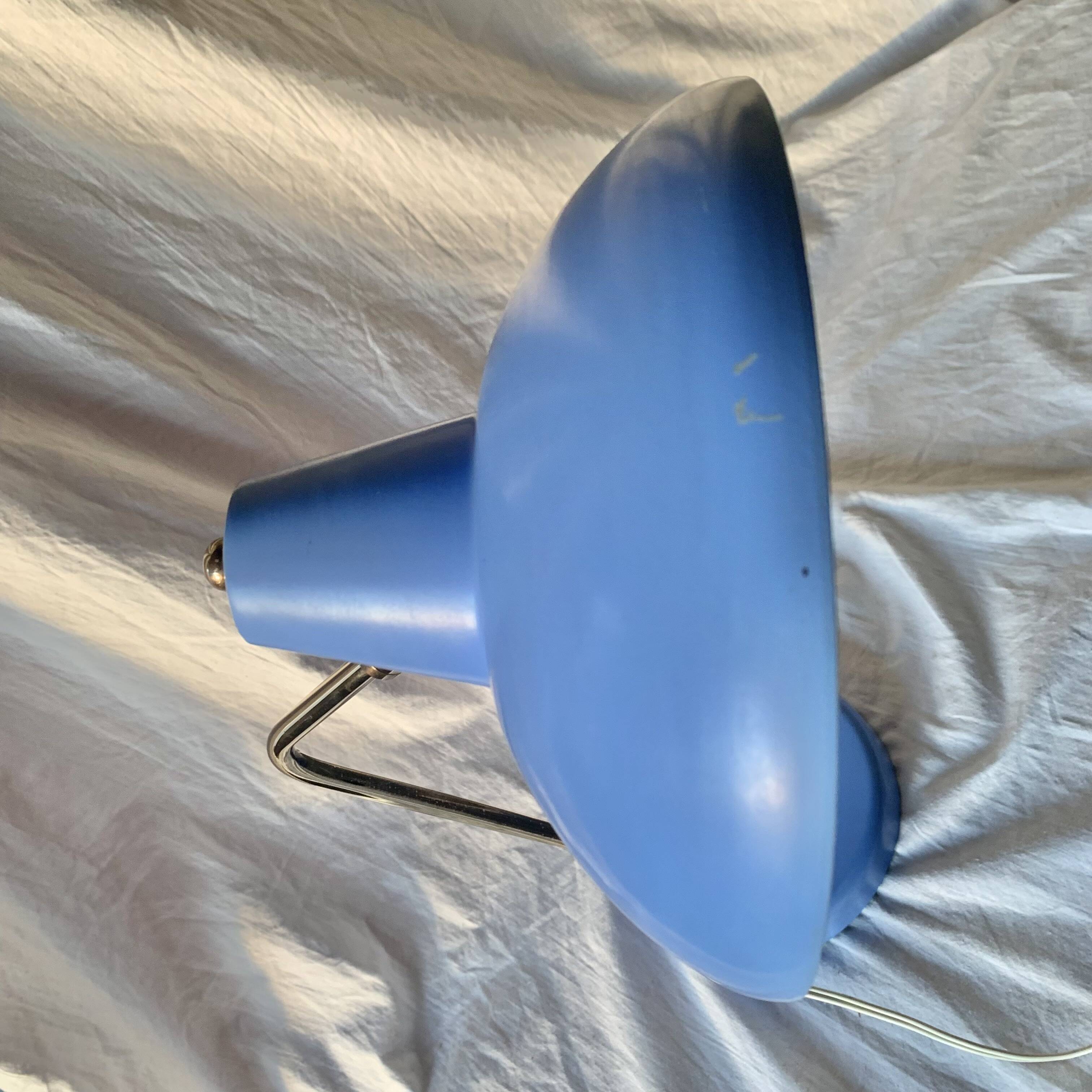 Lampe en métal bleu, 1960