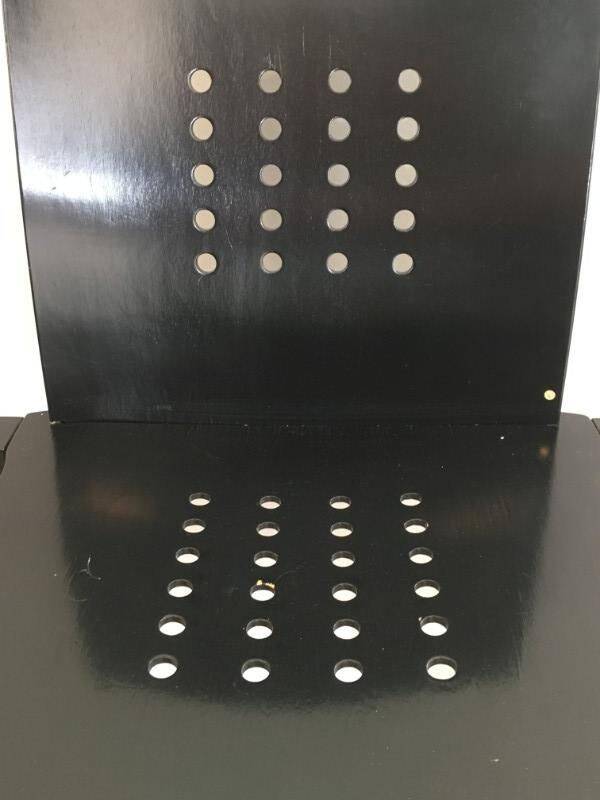 Set of 6 black wooden chairs