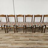 1950s Beech Dining Chairs with Geometric Seat
