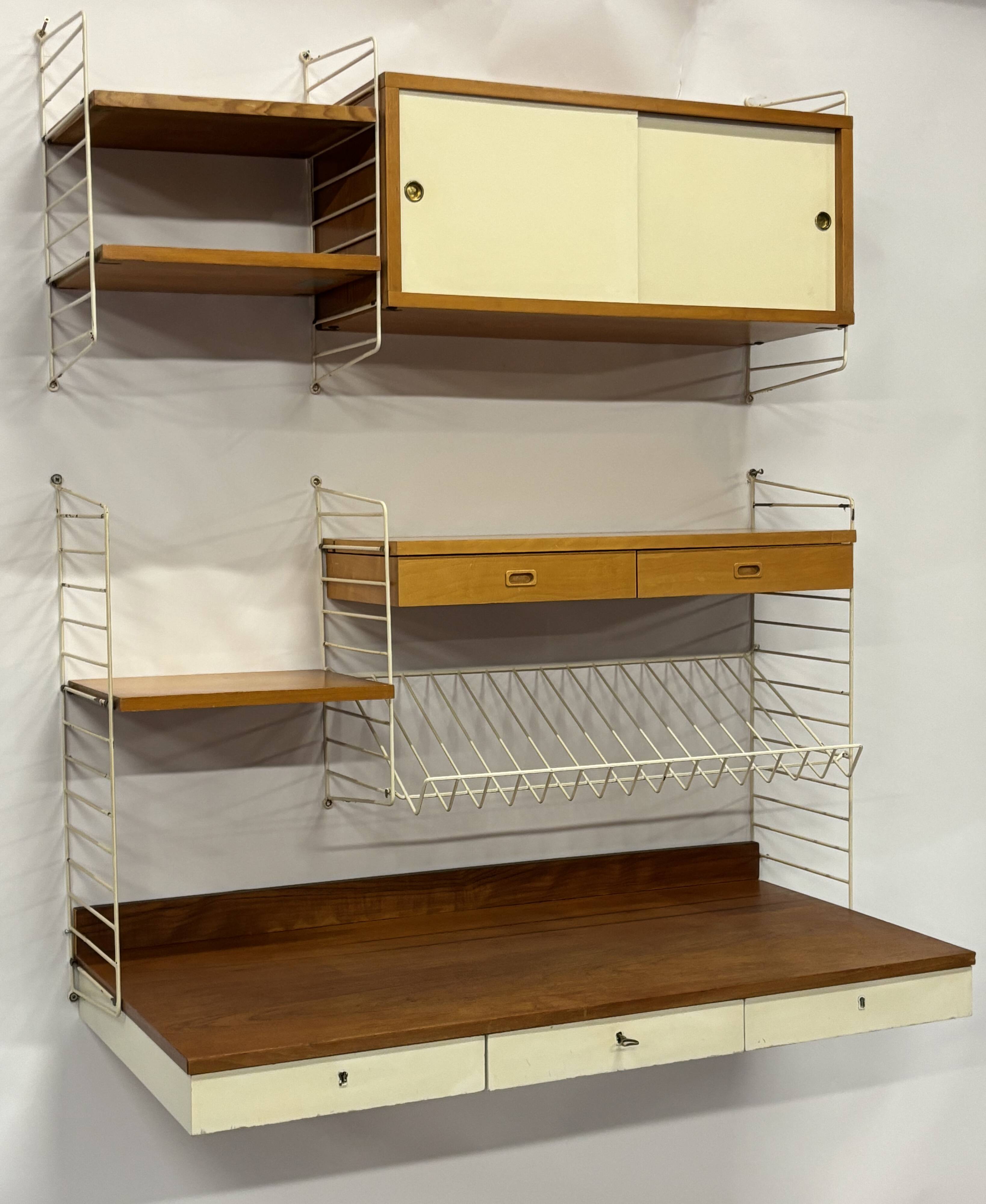 Système mural à cordes Nisse Strinning vintage 1960