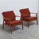 Danish pair of easy chairs in oak by Niels Koefoed, 1960s