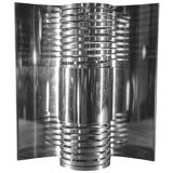 Pair of 'Spiral / Spring' wall lights in chromed steel, Space Age ca 1970