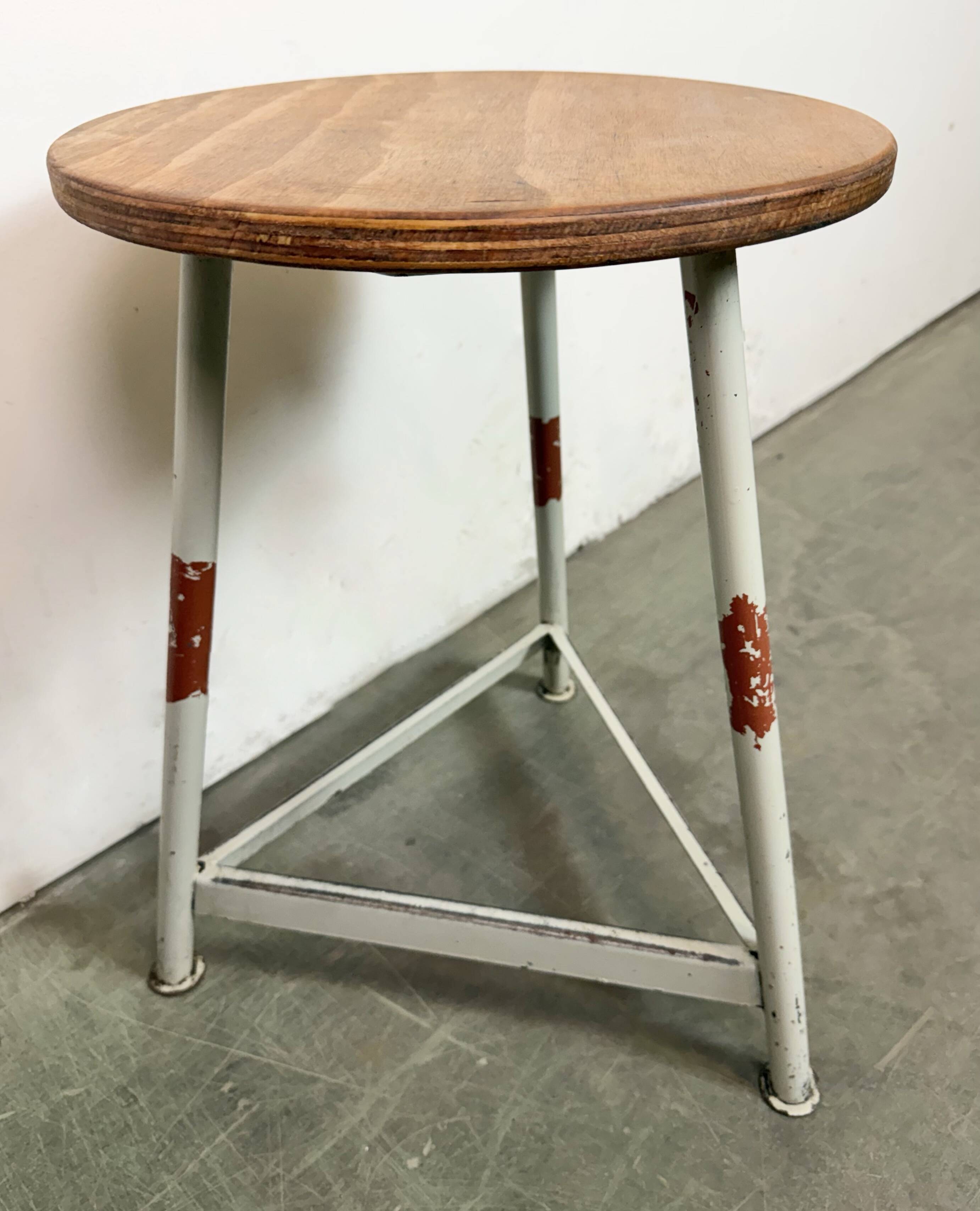 Grey Industrial Workshop Stool, 1960s