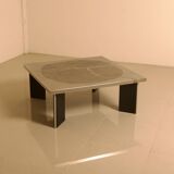 Sculptural coffee table in wood and steel by Heinz Lilienthal 60s
