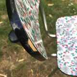 Duo of chairs formica patterns flowers graffiti