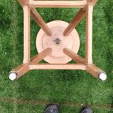 Small adjustable stool in solid wood