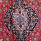 1920s handmade antique wool medallion rug, red & navy, 298 × 411 cm - 1C1302