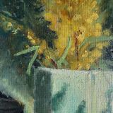 HSP painting "Bouquet of forsythia with lemons" signed A. Gabillet 1942