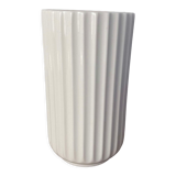 White ribbed Lyngby vase, design Michael Bang