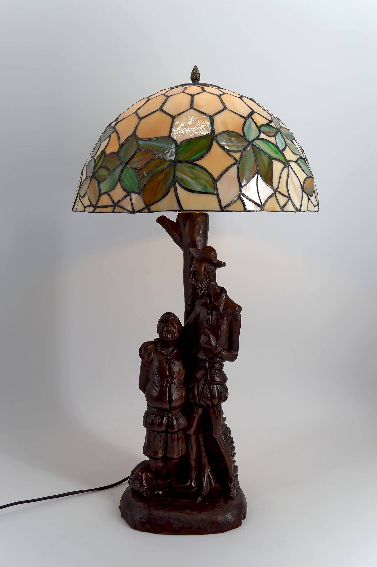 Lampe sculpturale « Don Quichotte, Sancho Panza », Forêt-Noire, vers 1950