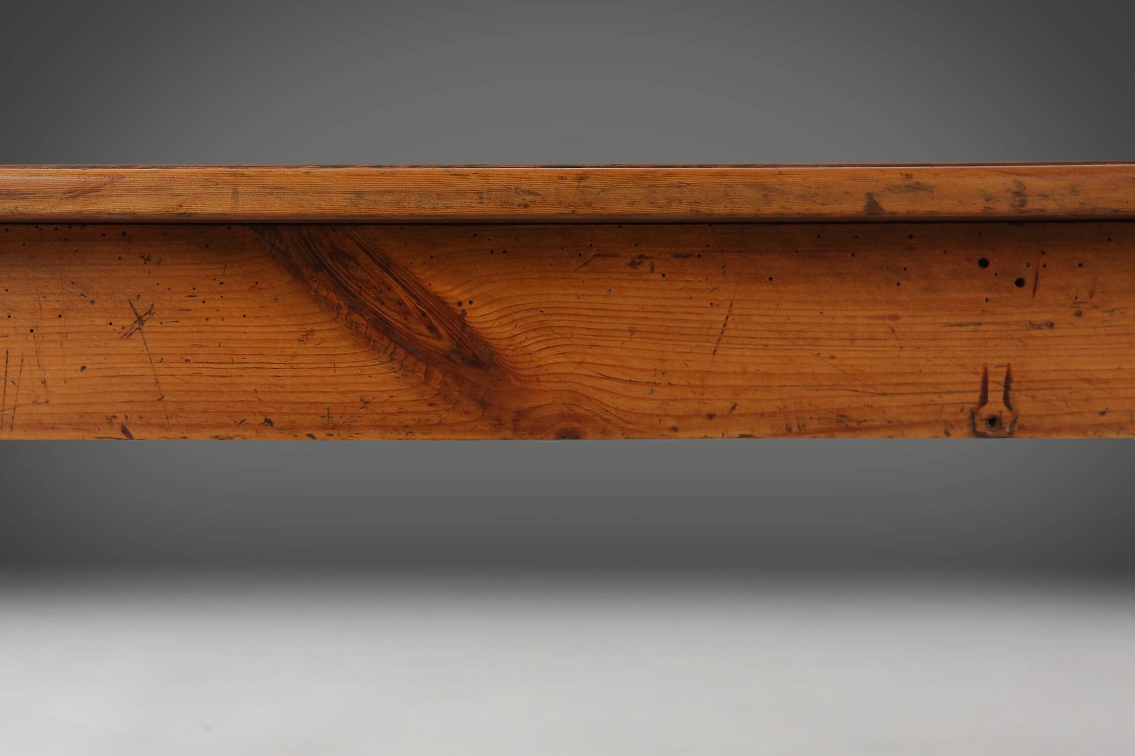 Large French rustic farmhouse table 19th century