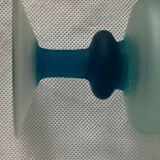 Set de 6 verres à pied en verre givré bleu
